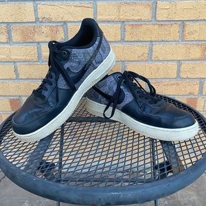 Nike Air Force 1 ‘07 LV8 “Snakeskin” Sneakers 10.5 Black/Gray/White 823511-003